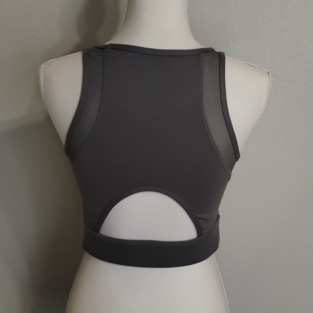 Mono b Athletic Wear Size Large Gray Sports Bra - Picture 4 of 9